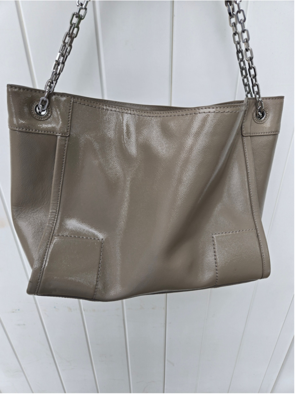Women's Tory Burch Tote Bag One Size Beige Silver - Picture 8 of 9